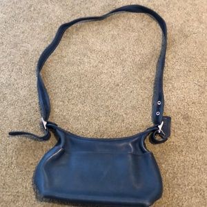 Coach shoulder blue leather bag